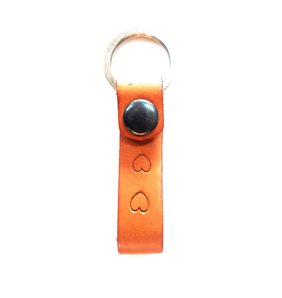 Keyring in tan cowhide